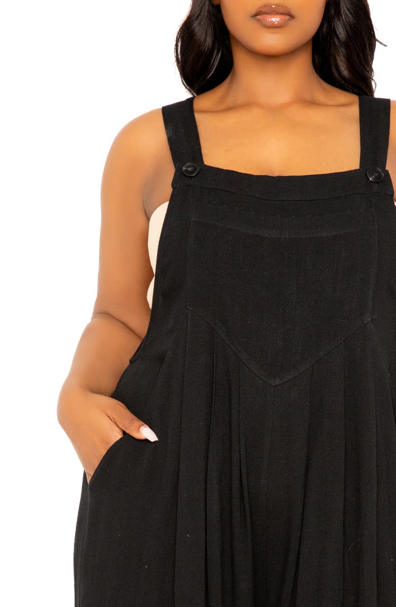 BUXOM COUTURE Wide Leg Jumpsuit, Alternate, color, Black