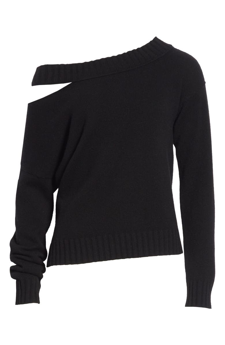 Vince One Shoulder Slit Pullover Sweater, Alternate, color, 