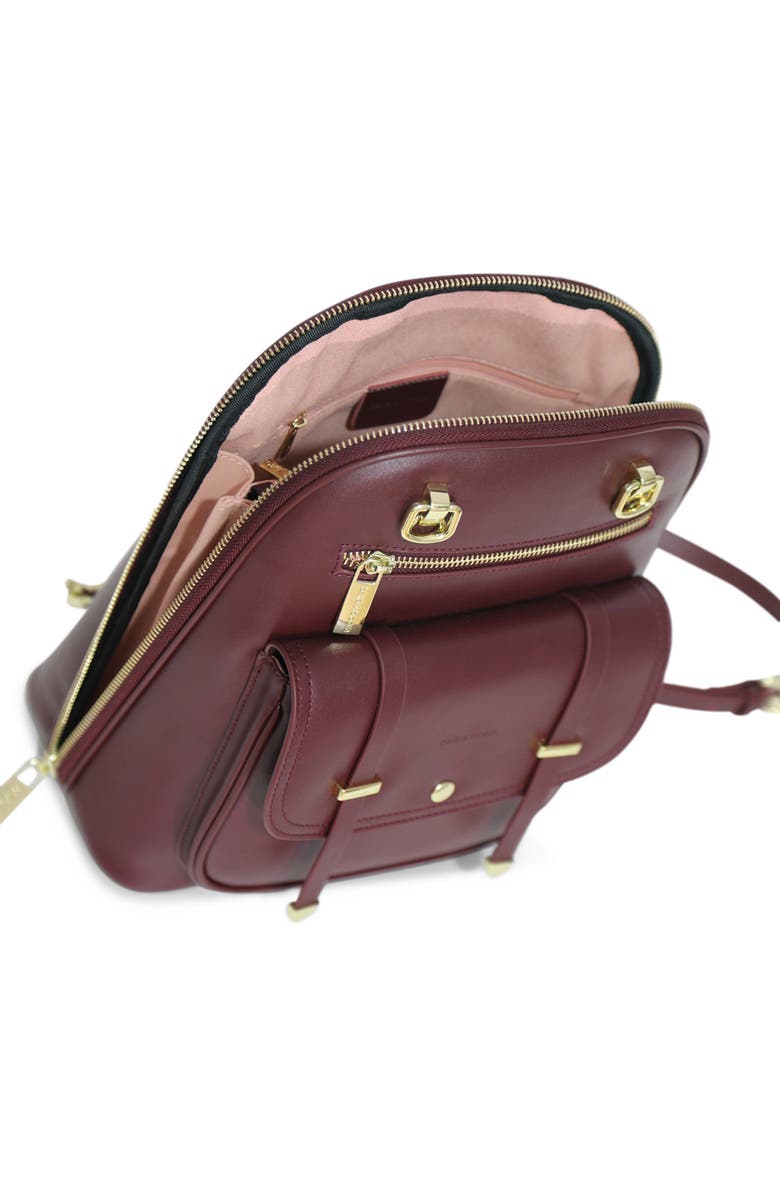 Belle & Bloom 5th Ave Leather Backpack, Alternate, color, Burgundy