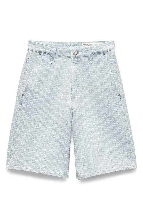 Rag & Bone Blue Tailored Mckenna Textured Denim Shorts In Tweed