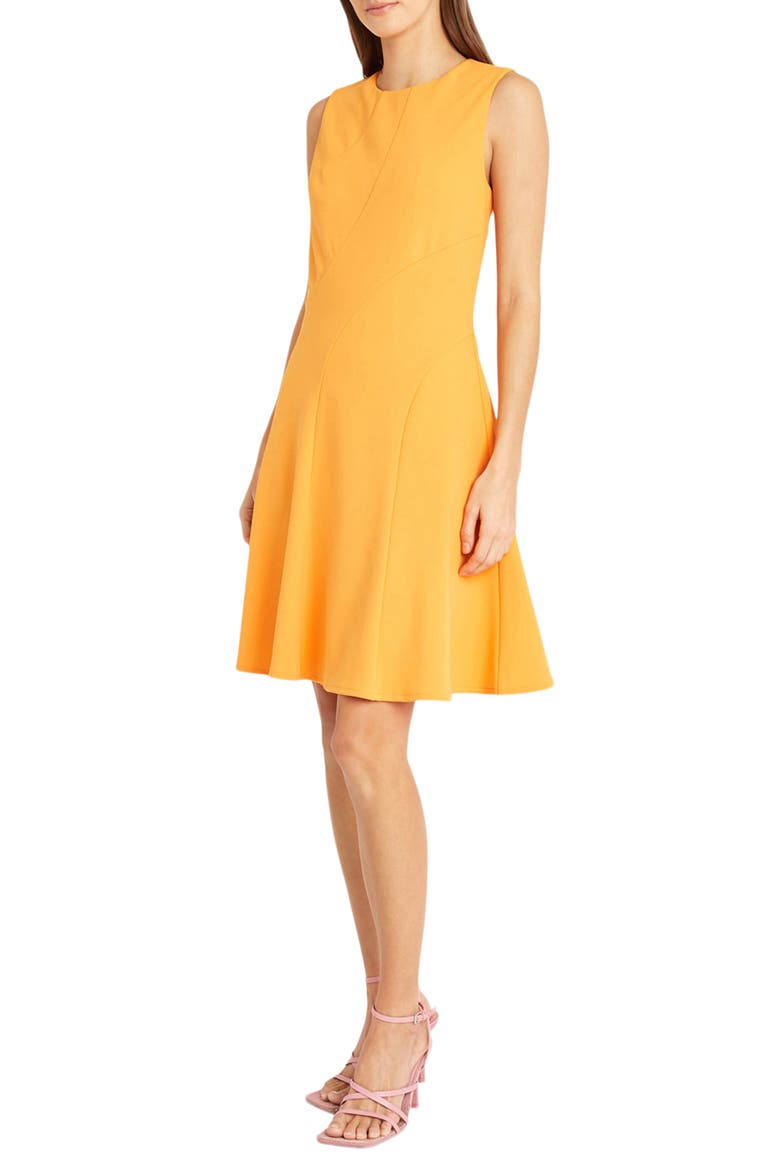 Sleeveless Fit & Flare Dress, Alternate, color, FLAME ORANGE