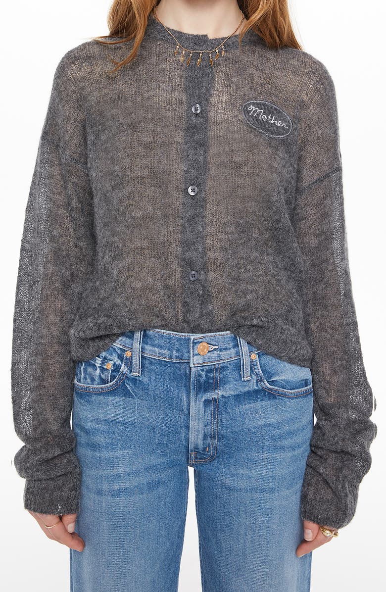MOTHER The Crop Alpaca Blend Cardigan, Main, color, Heirloom Grey