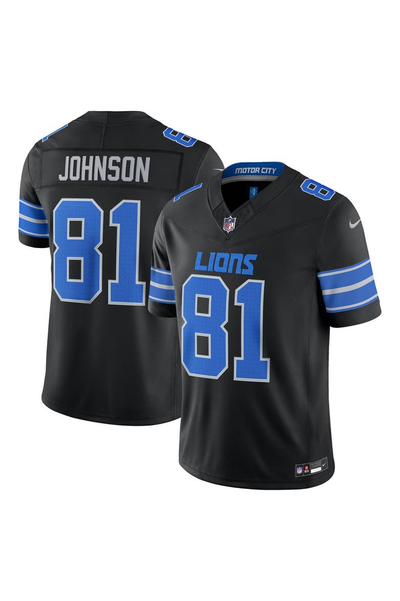 Men's Nike Calvin Johnson Black Detroit Lions Alternate Vapor F.U.S.E. Stitched Retired Limited Jersey, Main, color, Black