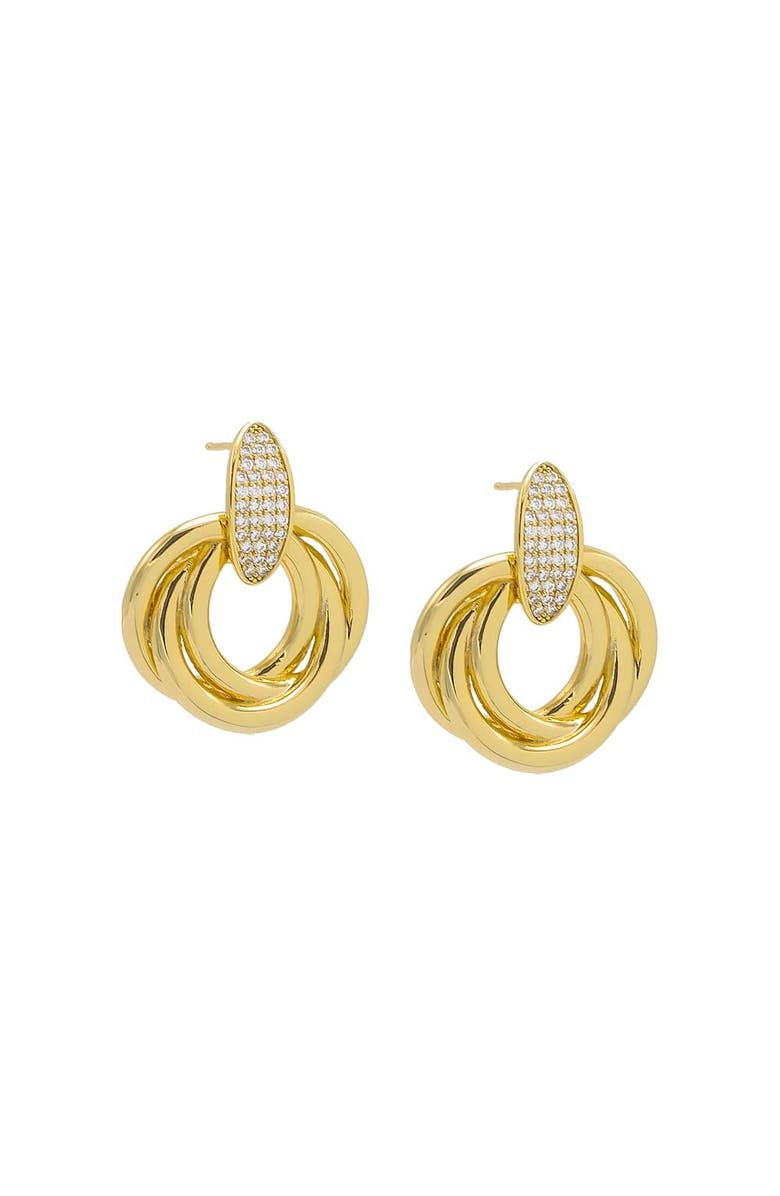 BY ADINA EDEN Pave Dangling Twisted Knot Stud Earring, Main, color, 