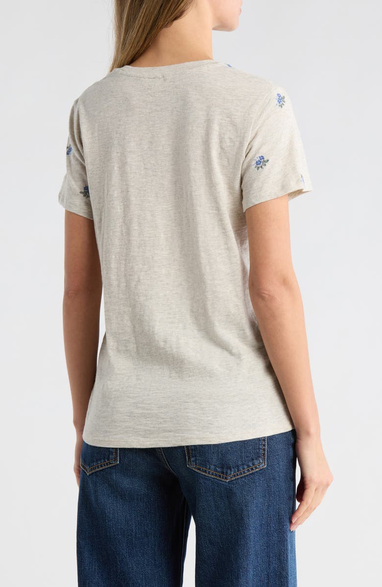 Lucky Brand Embroidered Tee, Alternate, color, Grey Multi