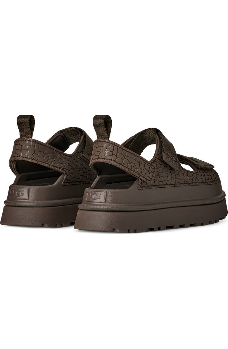 UGG<sup>®</sup> GoldenGlow Embossed Platform Sandal, Alternate, color, Dense Smoke