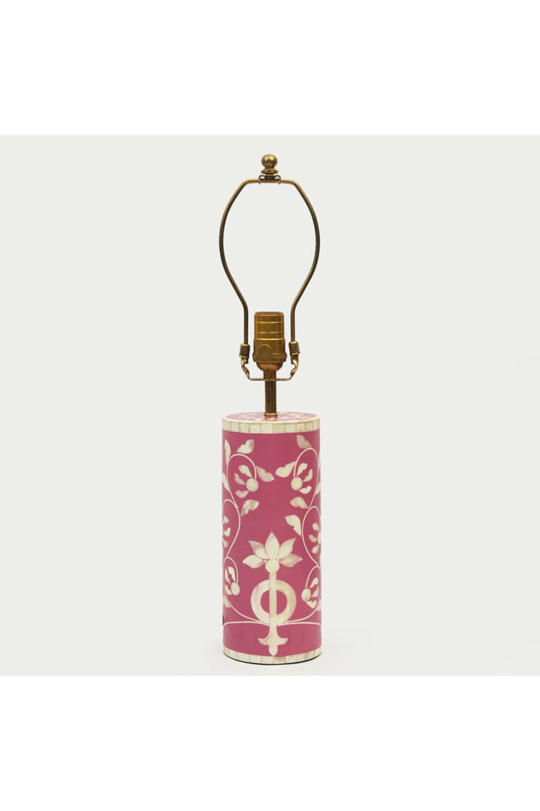 Floral Vines Inlay Blush Table Lamp, Main, color, Blush