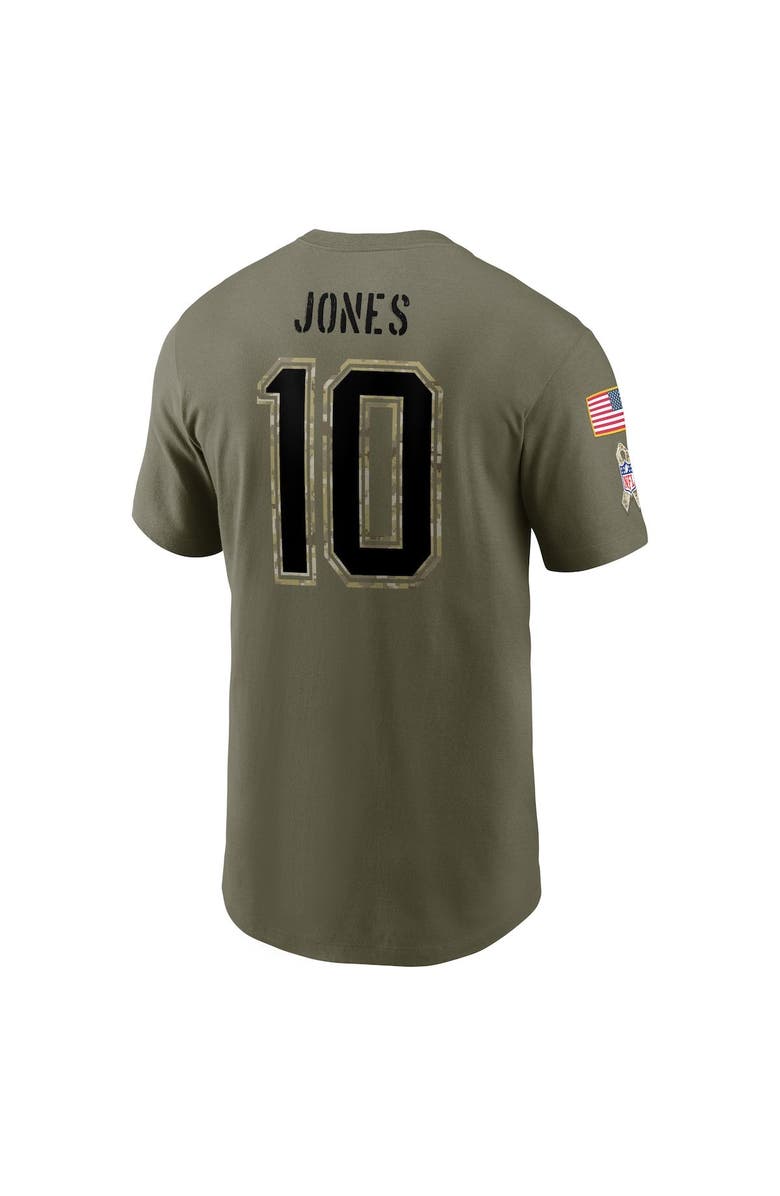Nike Men's Nike Mac Jones Olive New England Patriots 2022 Salute To Service Name & Number T-Shirt, Alternate, color, 