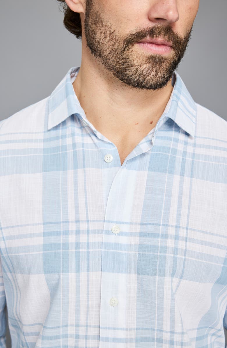 Billy Reid Hutcheson Plaid Button-Up Shirt, Alternate, color, Light Blue/ White