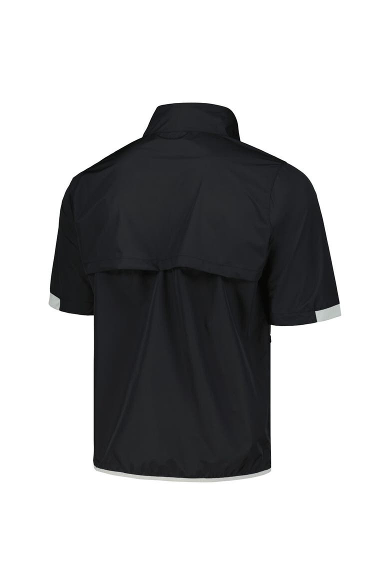 Men's Columbia Black WM Phoenix Open Big Shot Omni-Wick Short Sleeve Half-Zip Windbreaker Jacket, Alternate, color, Black