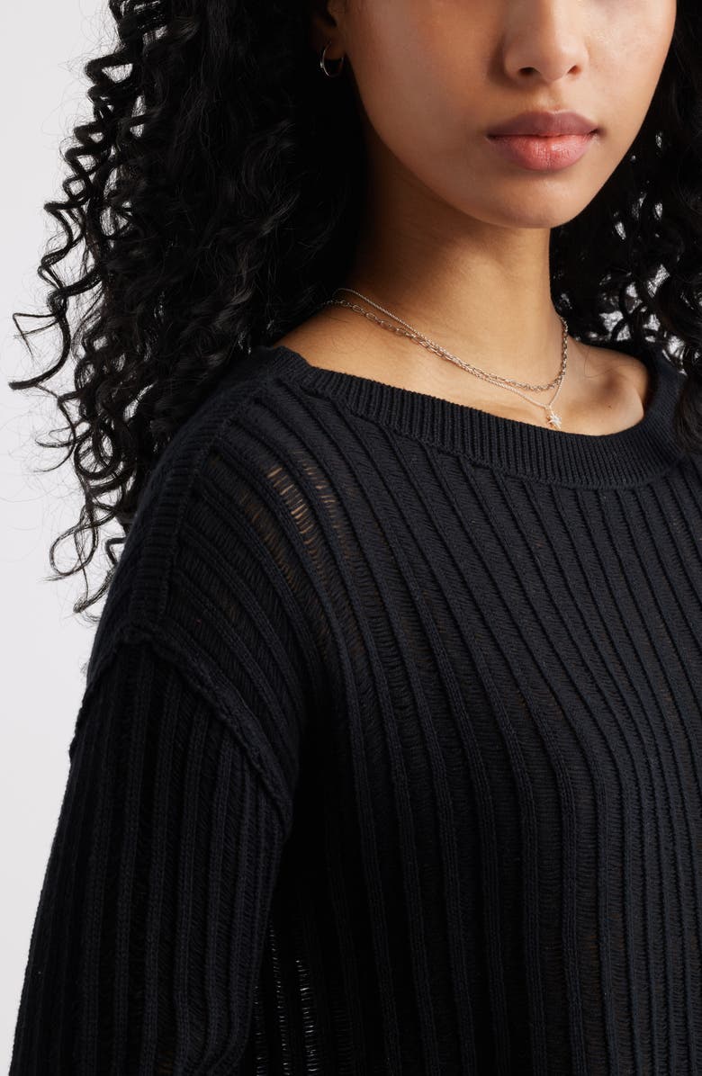 BP. Cotton Crop Sweater, Alternate, color, Black