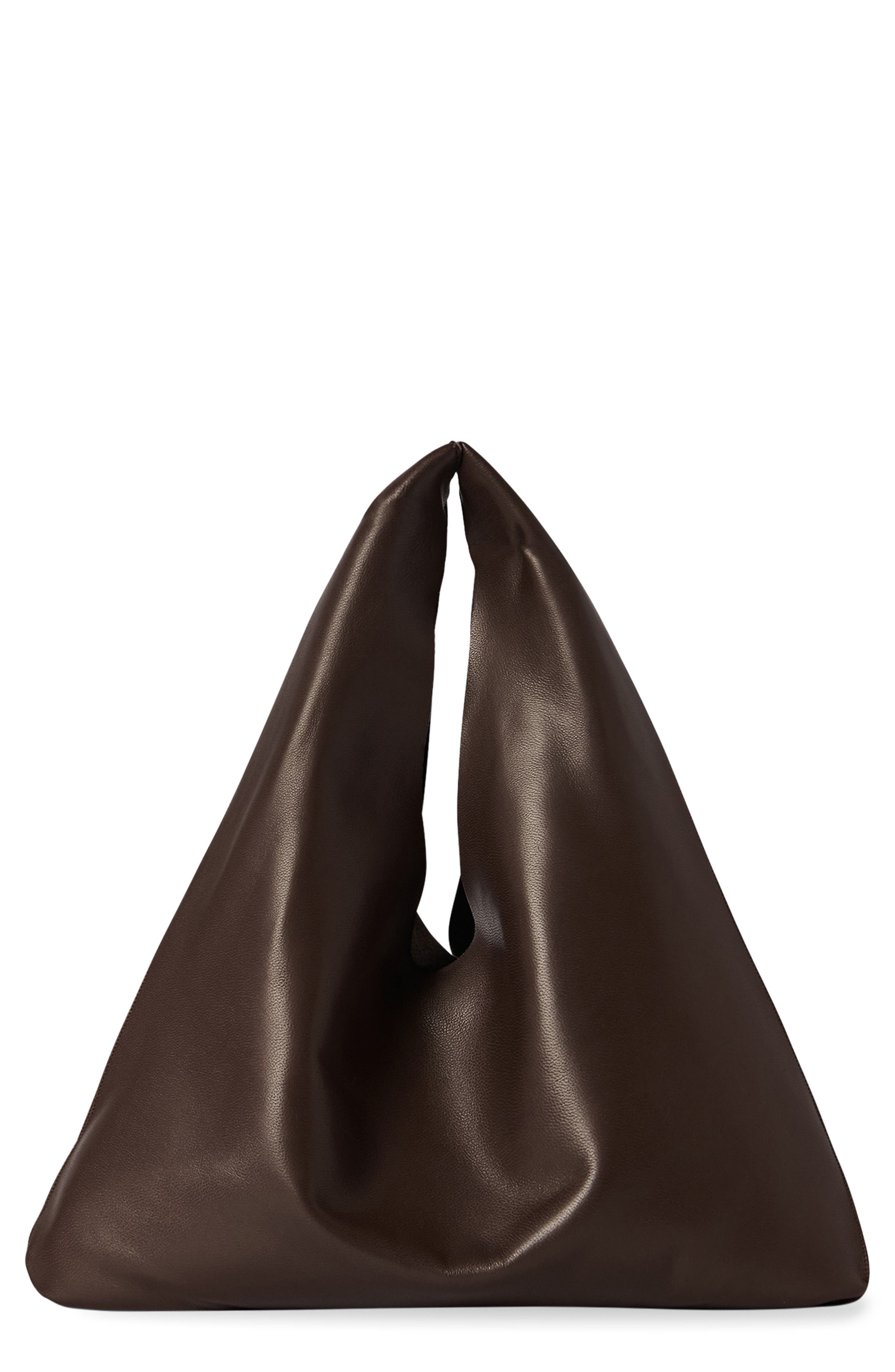The Row Small Bindle Leather Hobo Bag, Main, color, Brown Melange