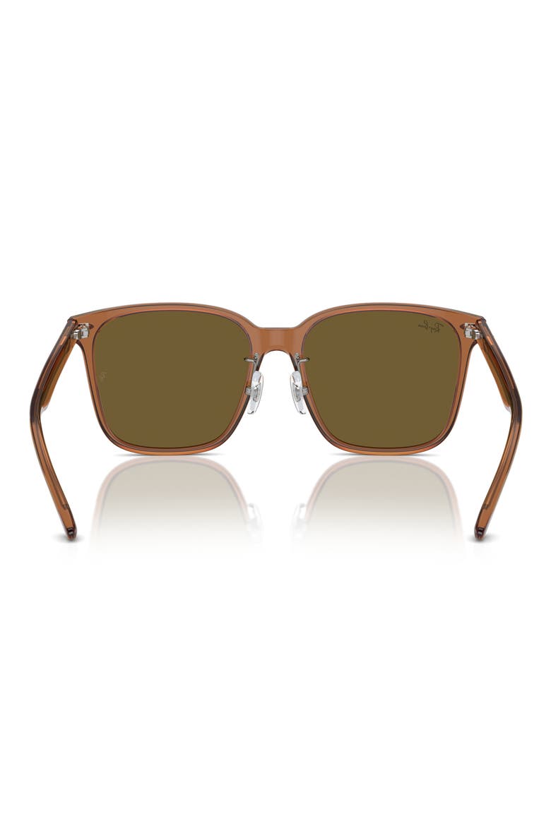 Slim Square 57mm Sunglasses, Alternate, color, TRANSPARENT BROWN
