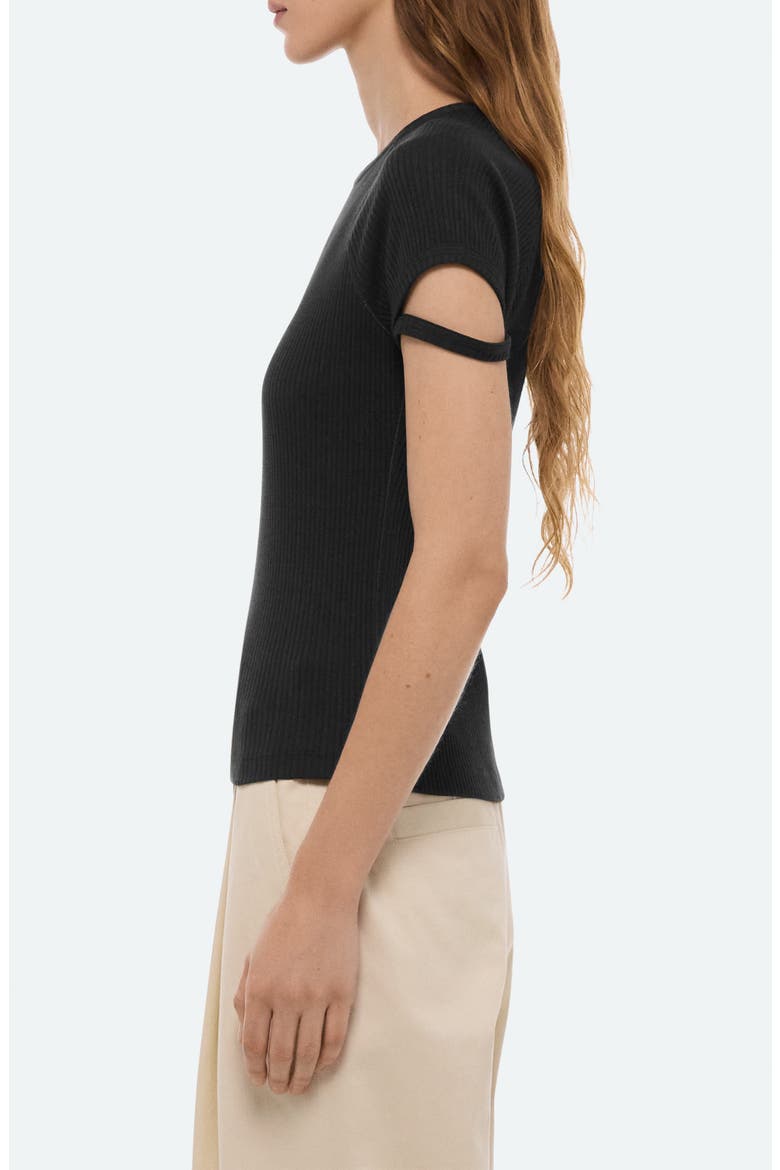 Raglan Sleeve Rib T-Shirt, Alternate, color, BLACK