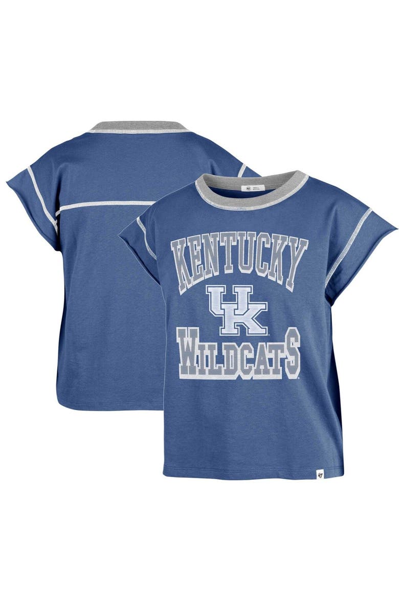 Women's '47 Royal Kentucky Wildcats Sound Up Maya Cutoff T-Shirt, Main, color, Royal