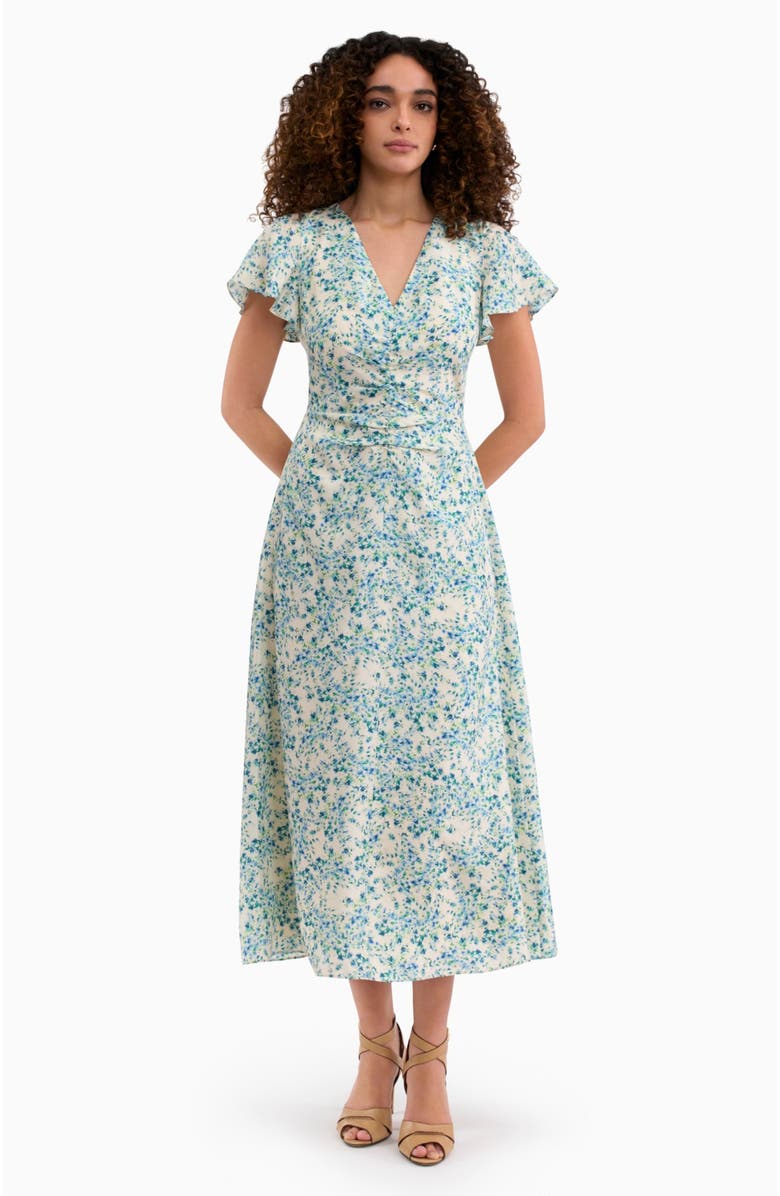 Rebecca Taylor Bellamy Silk Dress, Main, color, Cream Multi