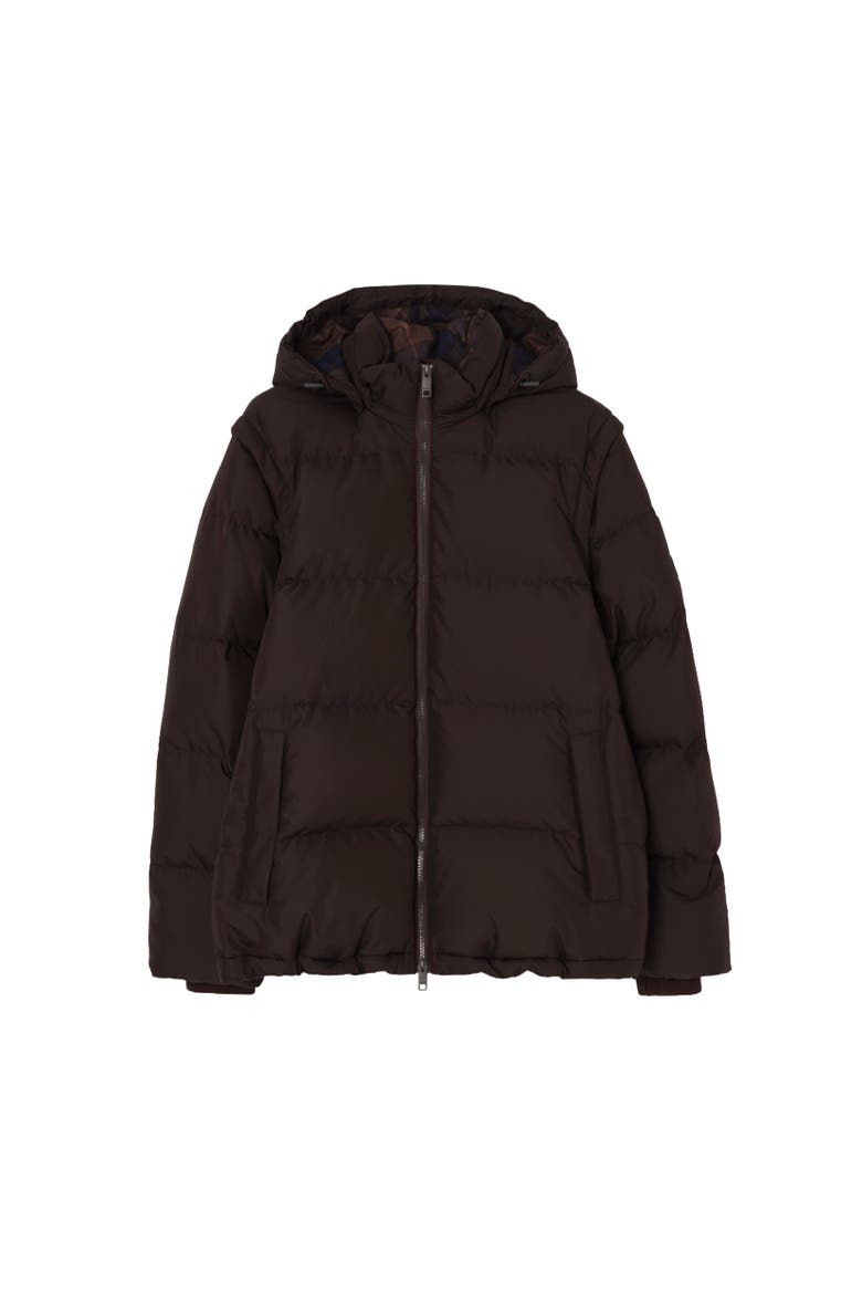 Detachable Sleeve Bideford Puffer Jacket, Alternate, color, Chocolate brown