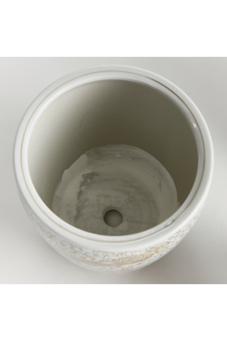 Brown & White Chinoiserie Province Flower Pots, Set of 3, Alternate, color, Brown