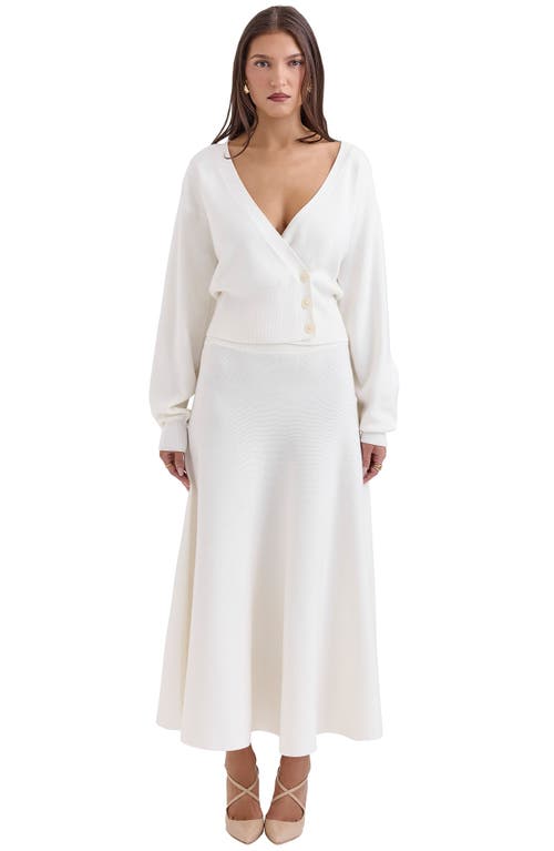 House Of Cb Solara Maxi Sweater Skirt In Ivory