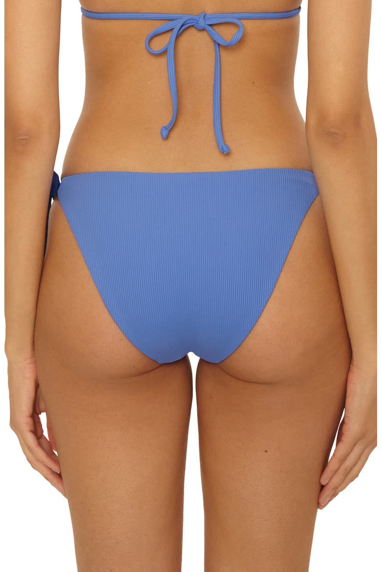 Modern Edge Tie Side Rib Bikini Bottoms, Alternate, color, COASTAL