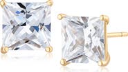 JARDIN Princess Cut Cubic Zirconia Stud Earrings