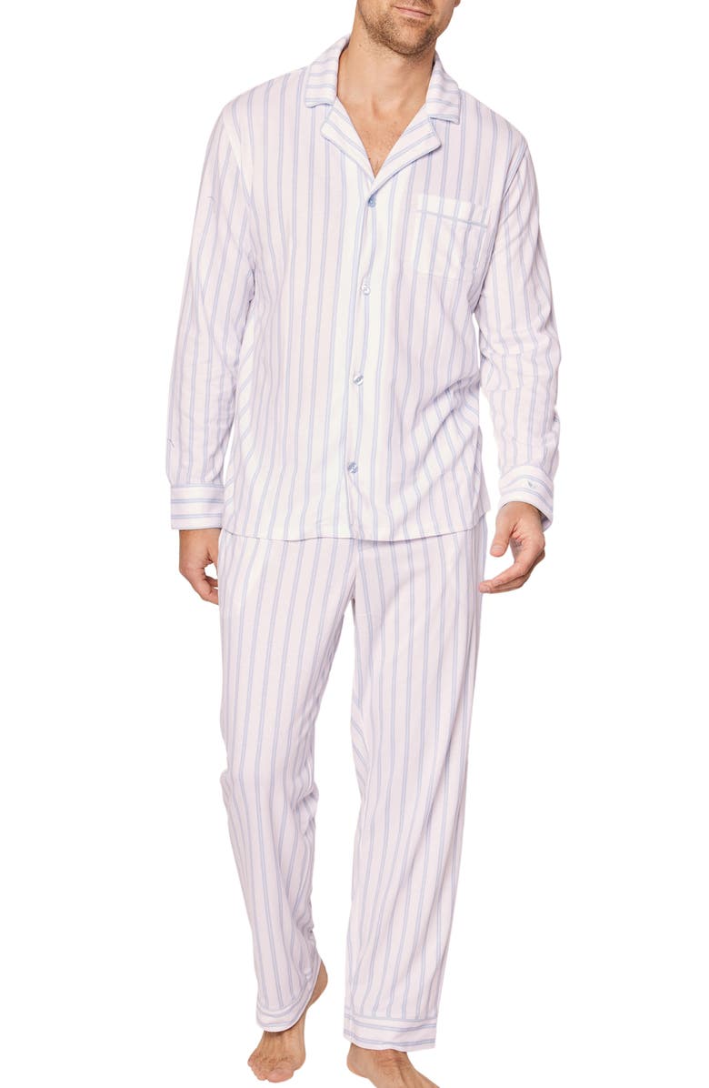 Petite Plume Luxe Stripe Pima Cotton Pajamas, Main, color, 