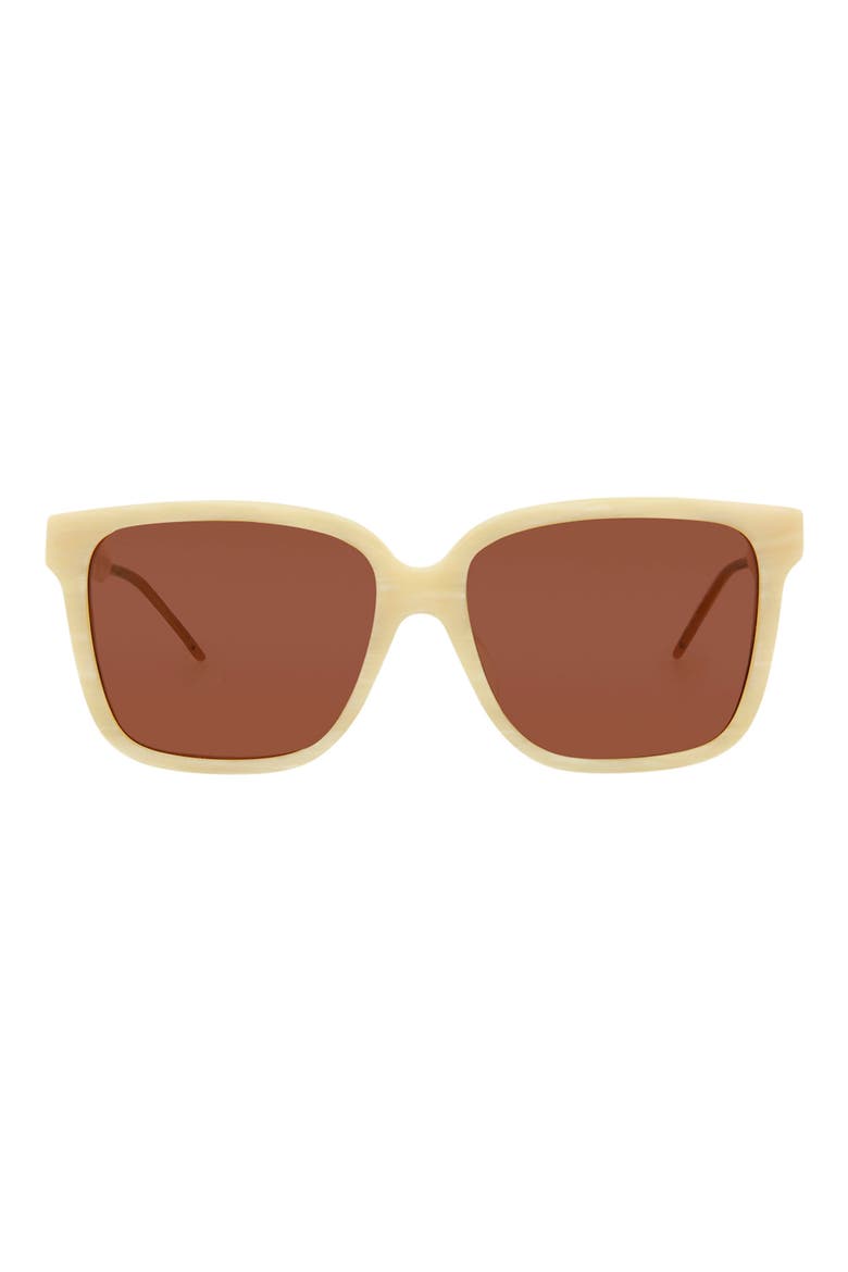 56mm Novelty Square Sunglasses, Main, color, BEIGE BEIGE BROWN