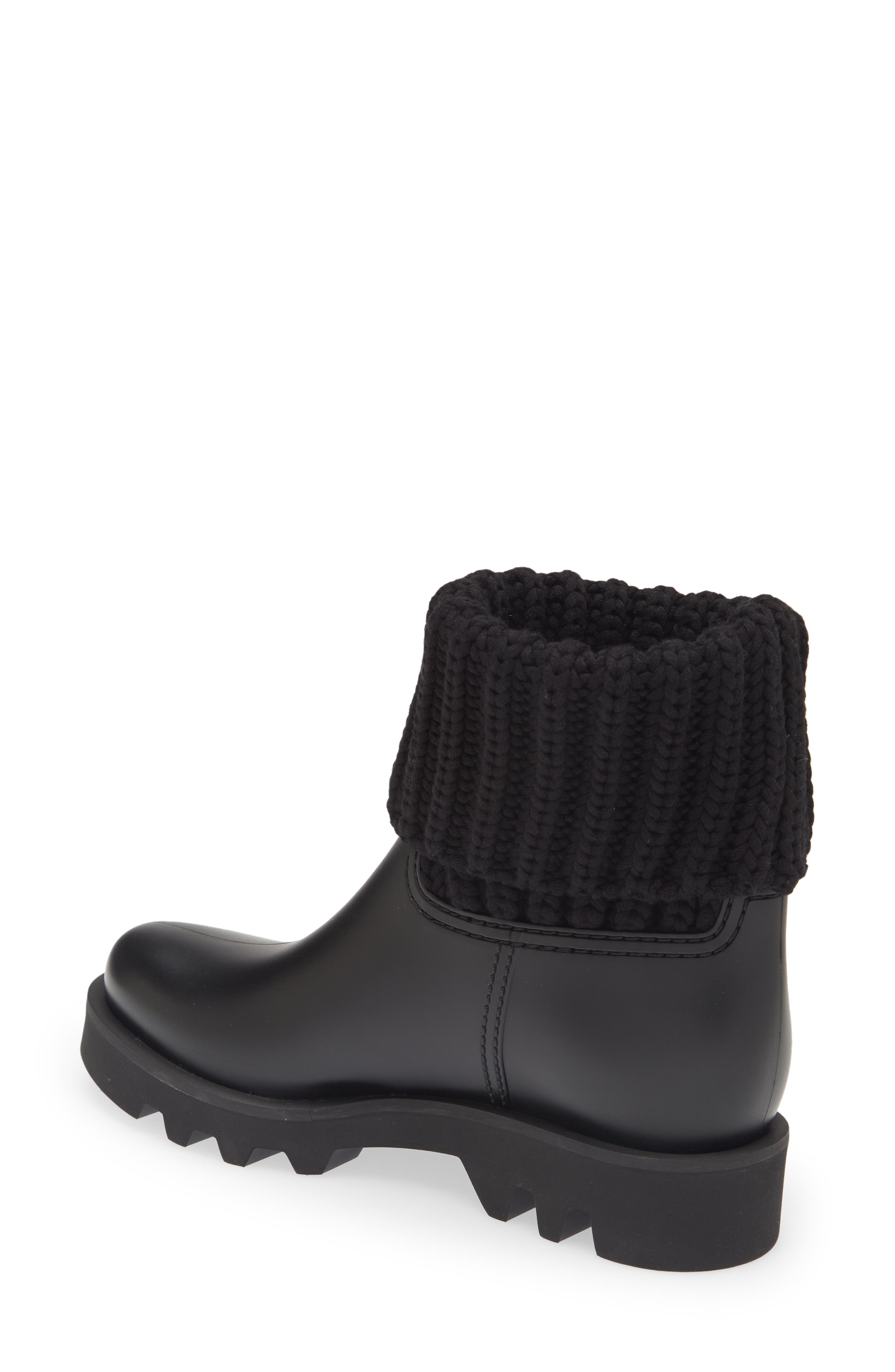 Moncler Ginette Rain Boot, Alternate, color, Black