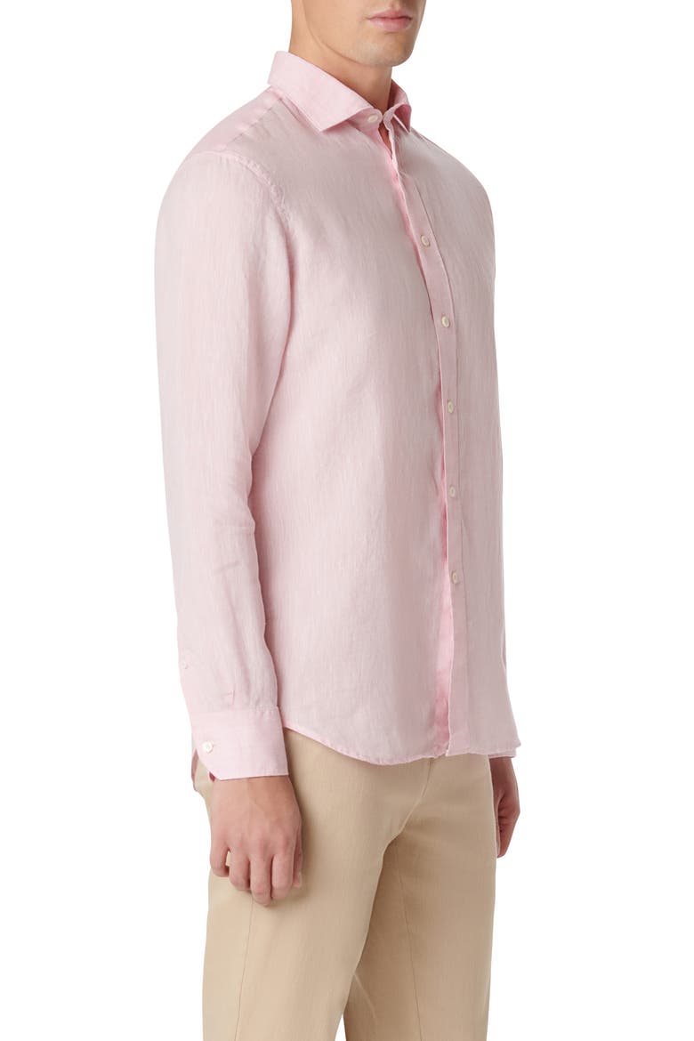 Axel Linen Button-Up Shirt, Alternate, color, PINK