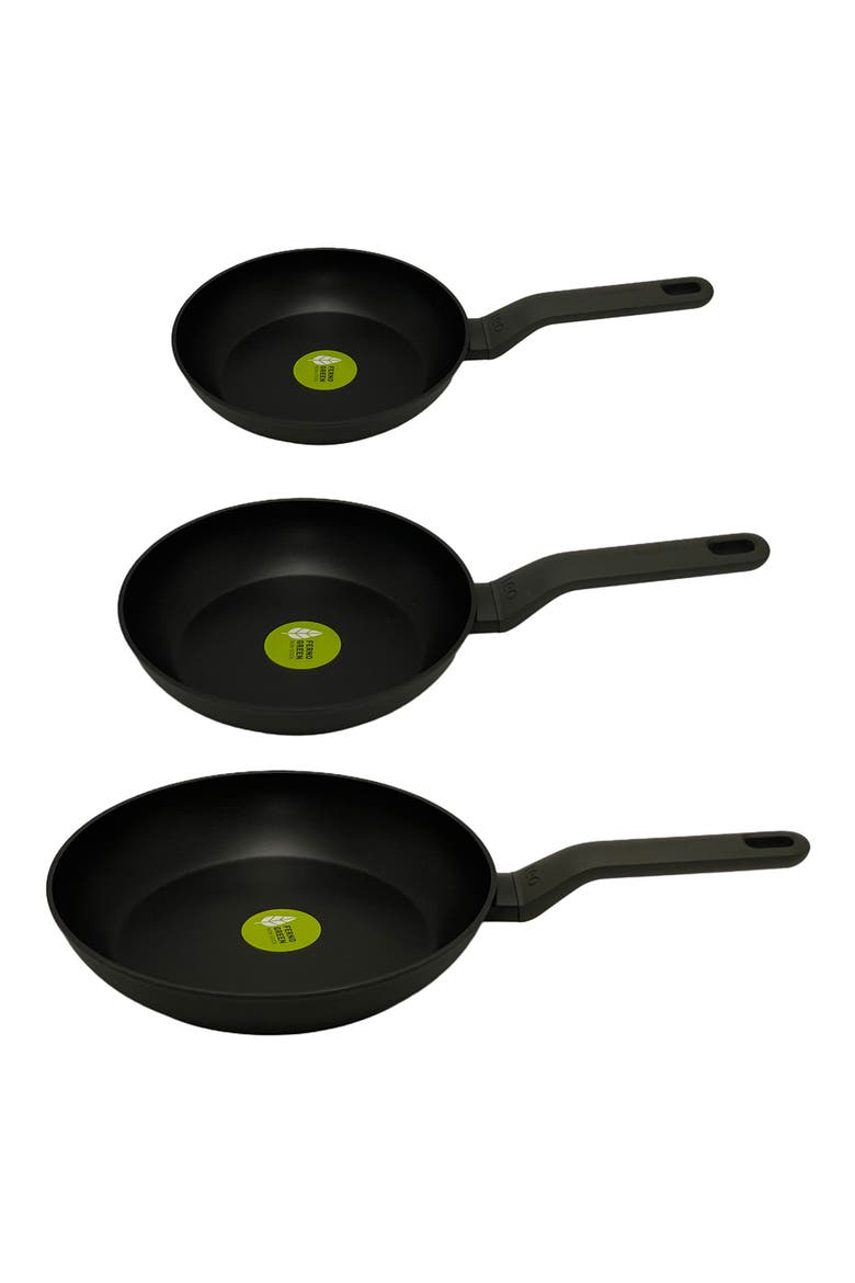 INTERNATIONAL Leo 3-Piece Non Stick Fry Pan Set, Main, color, BLACK