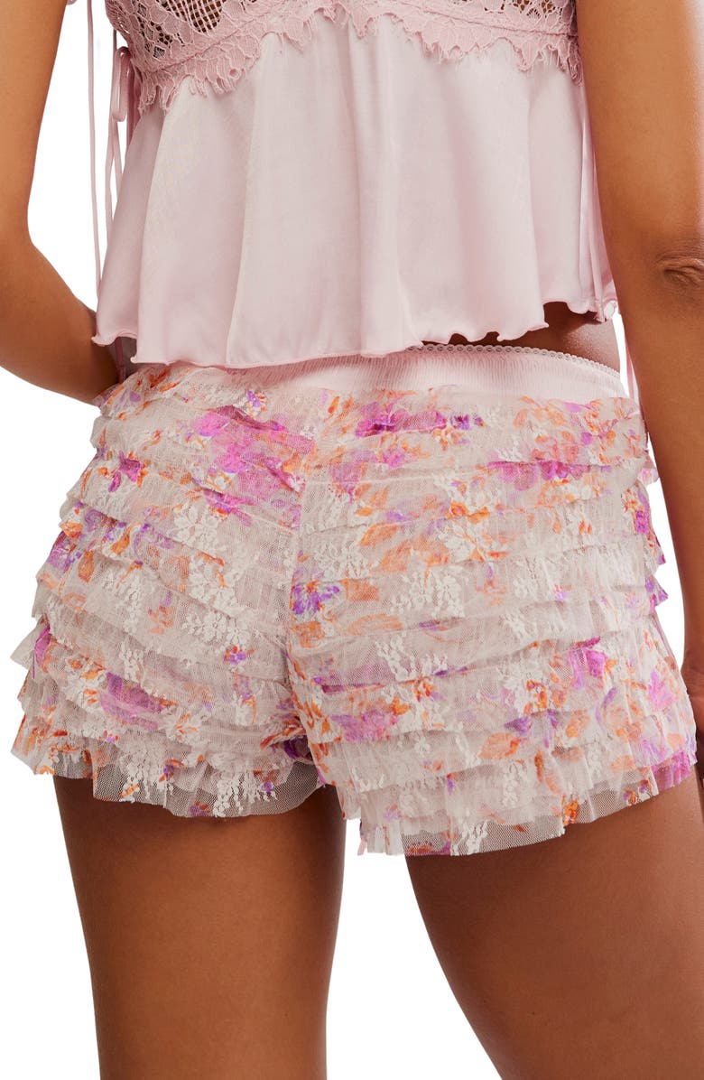 Free People Feeling For Lace Boxer Shorts, Alternate, color, Petal Pink Combo