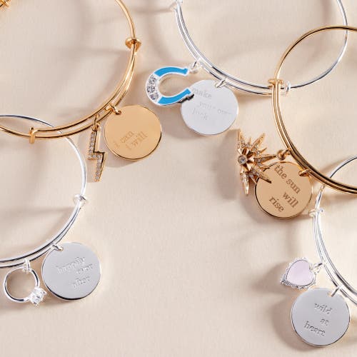 Alex And Ani Make Your Own Luck Duo Charm Bangle Bracelet In Silver