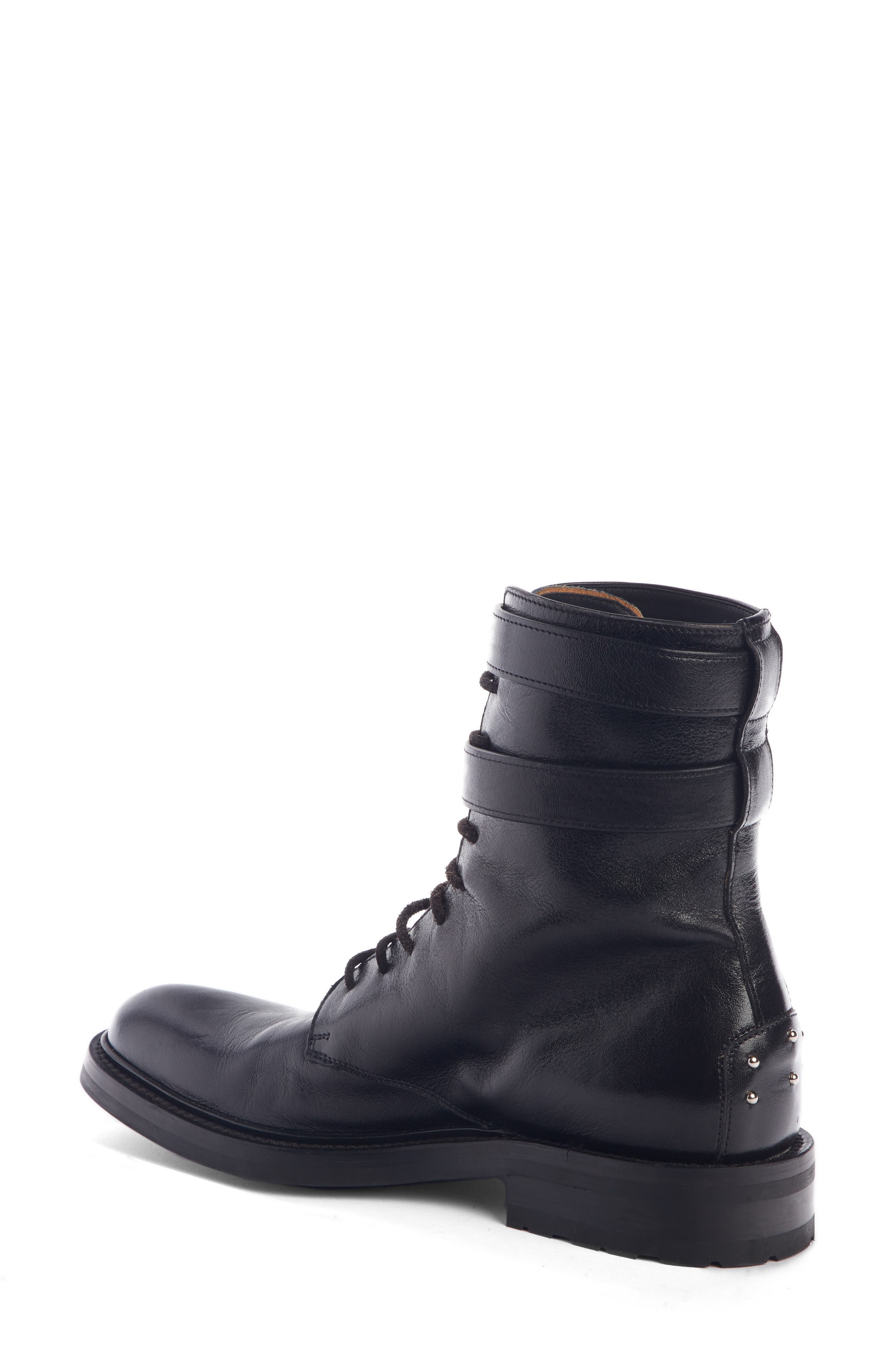 Saint Laurent Double Buckle Combat Boot, Alternate, color, 