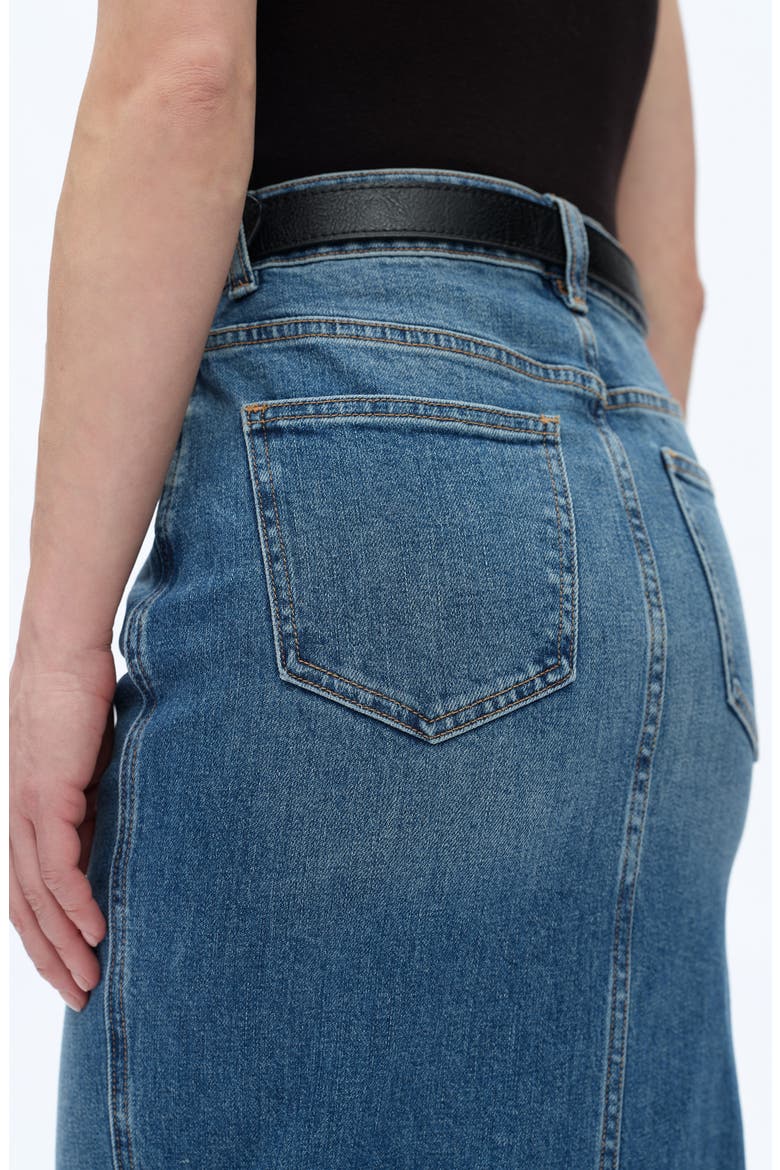 Side Slit Denim Maxi Skirt, Alternate, color, RETRO INDIGO BLUE