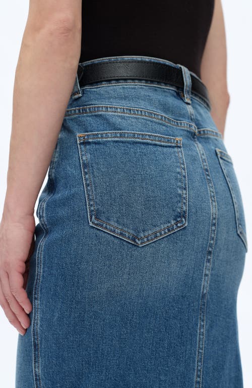 Bayeas Side Slit Denim Maxi Skirt In Blue