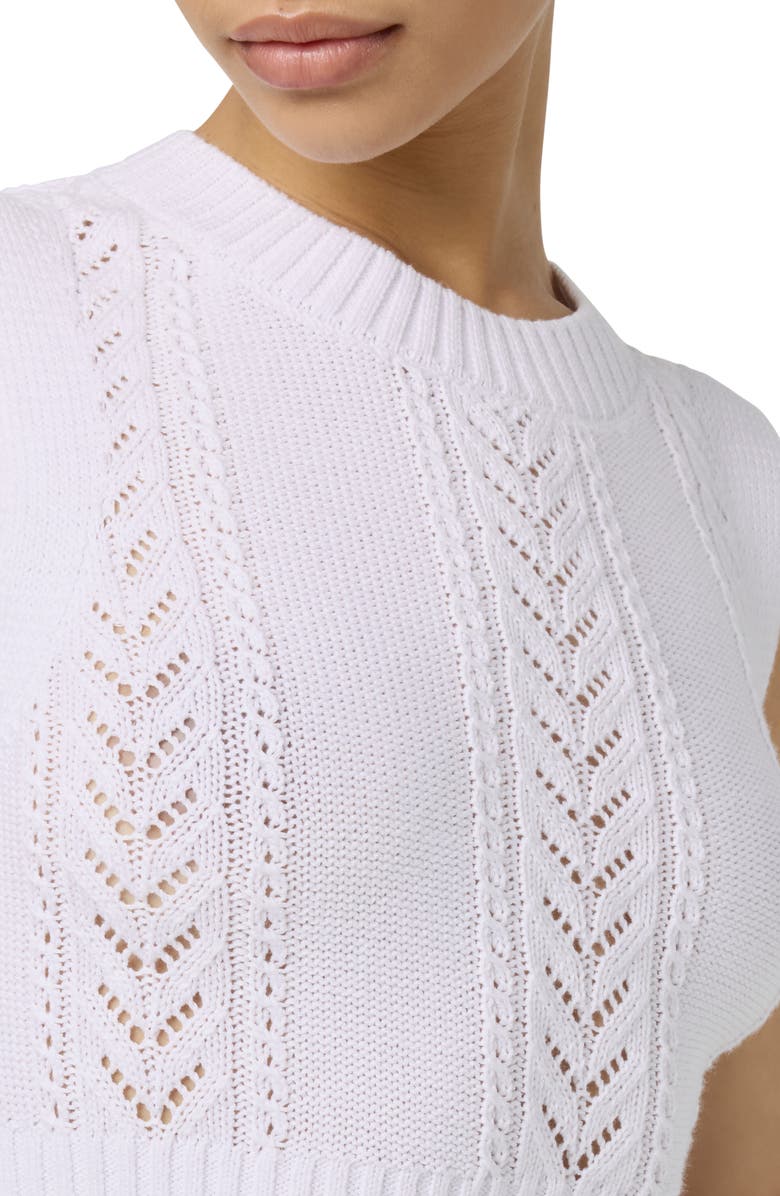 Florence by Mills Pointelle Knit Crop Tank, Alternate, color, Brt White