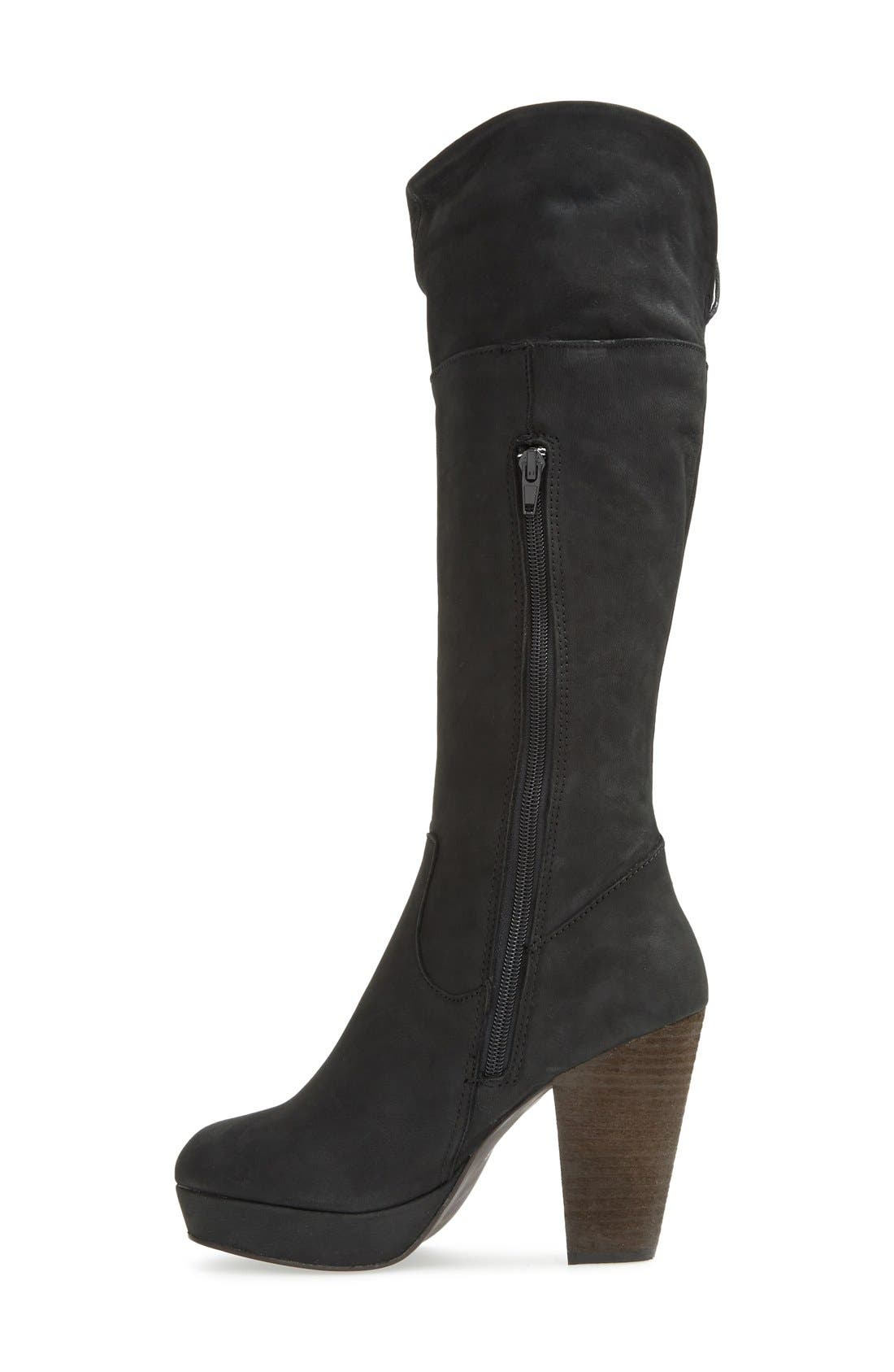 'Rackey' Leather Platform Boot, Alternate, color, BLACK LEATHER