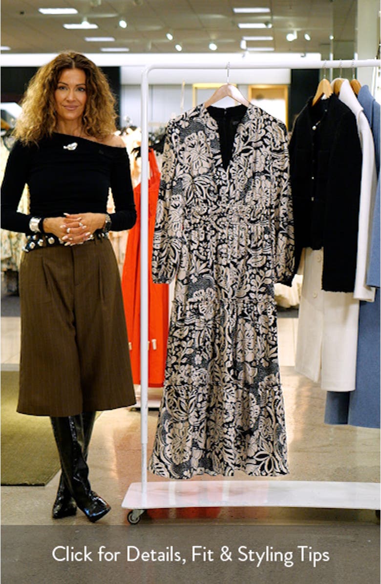 Two-Tone Long Sleeve Maxi Dress