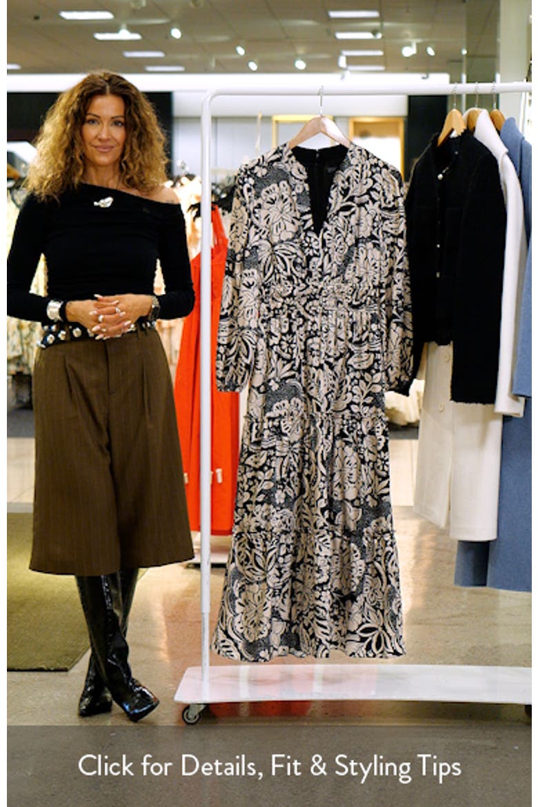 Two-Tone Long Sleeve Maxi Dress video
