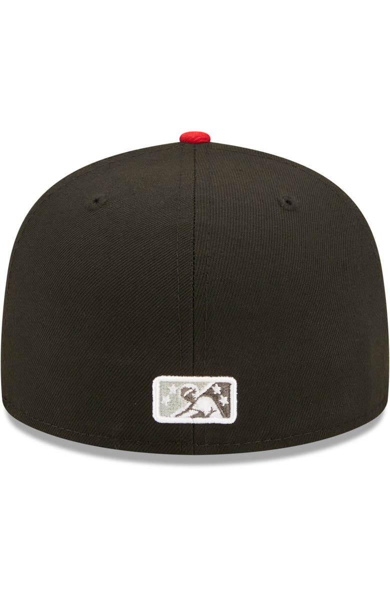 New Era Men's New Era Black Chattanooga Lookouts Authentic Collection Road 59FIFTY Fitted Hat, Alternate, color, 