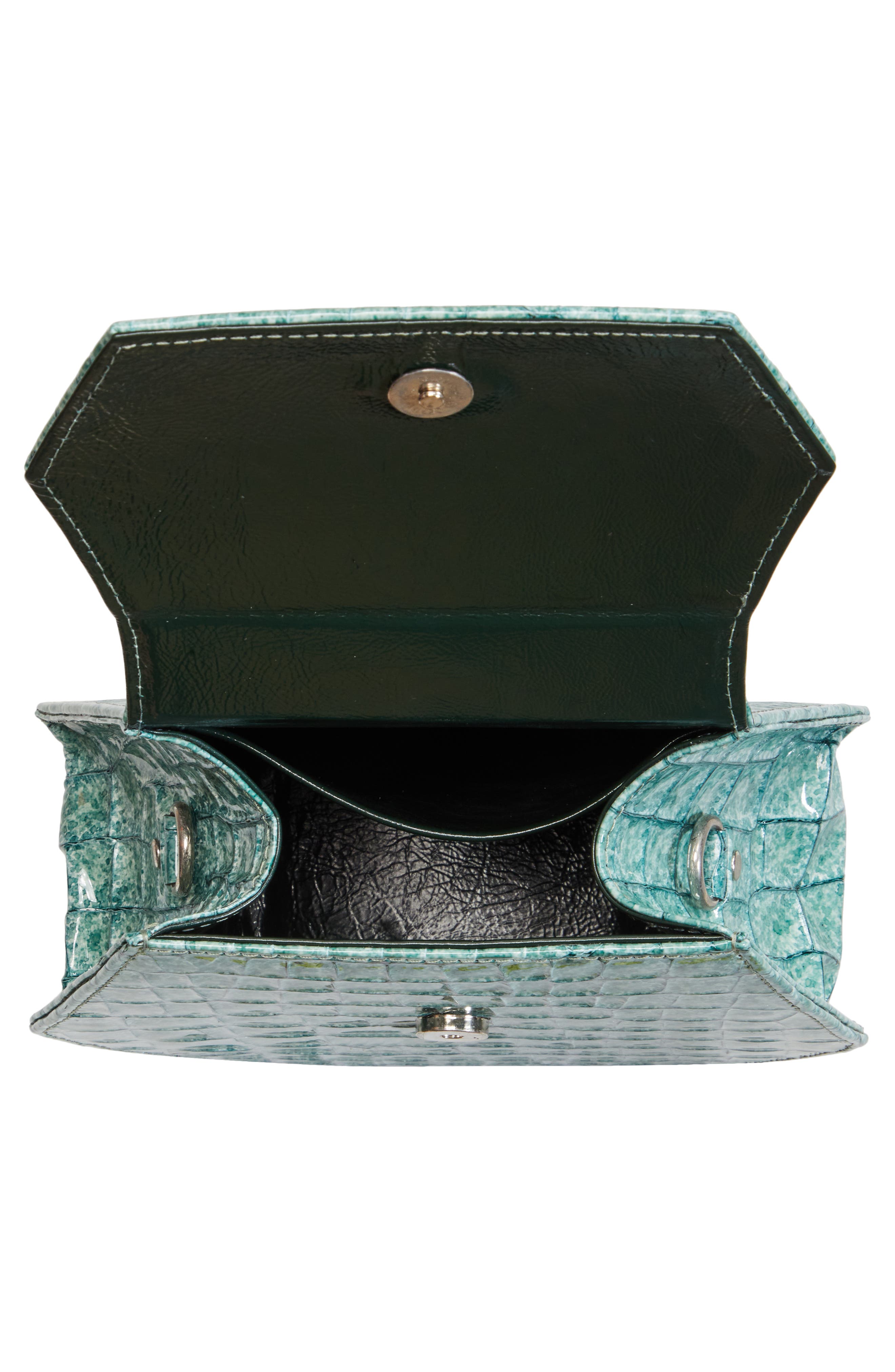 Anima Iris Zuri Croc Embossed Leather Top Handle Bag, Alternate, color, 