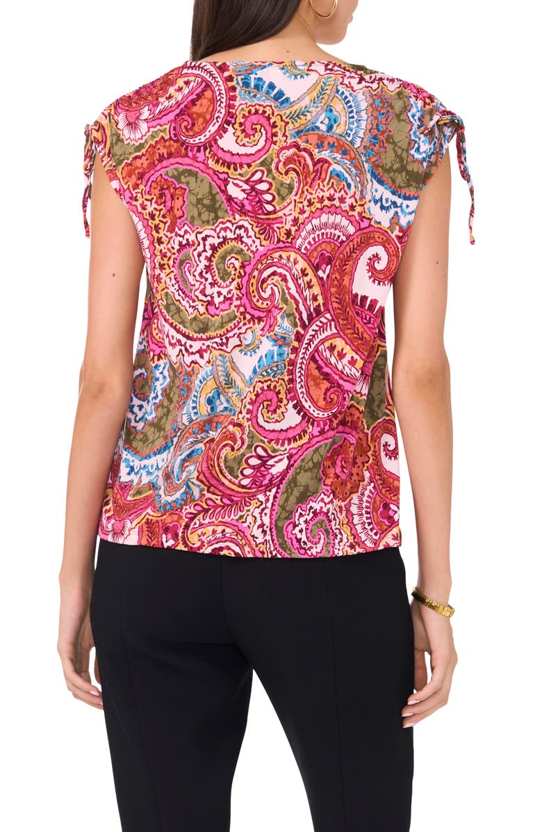 Chaus Paisley Knit Top, Alternate, color, Olive/Fuschia/Rust