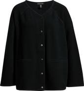 Eileen Fisher Bouclé Snap Front Jacket