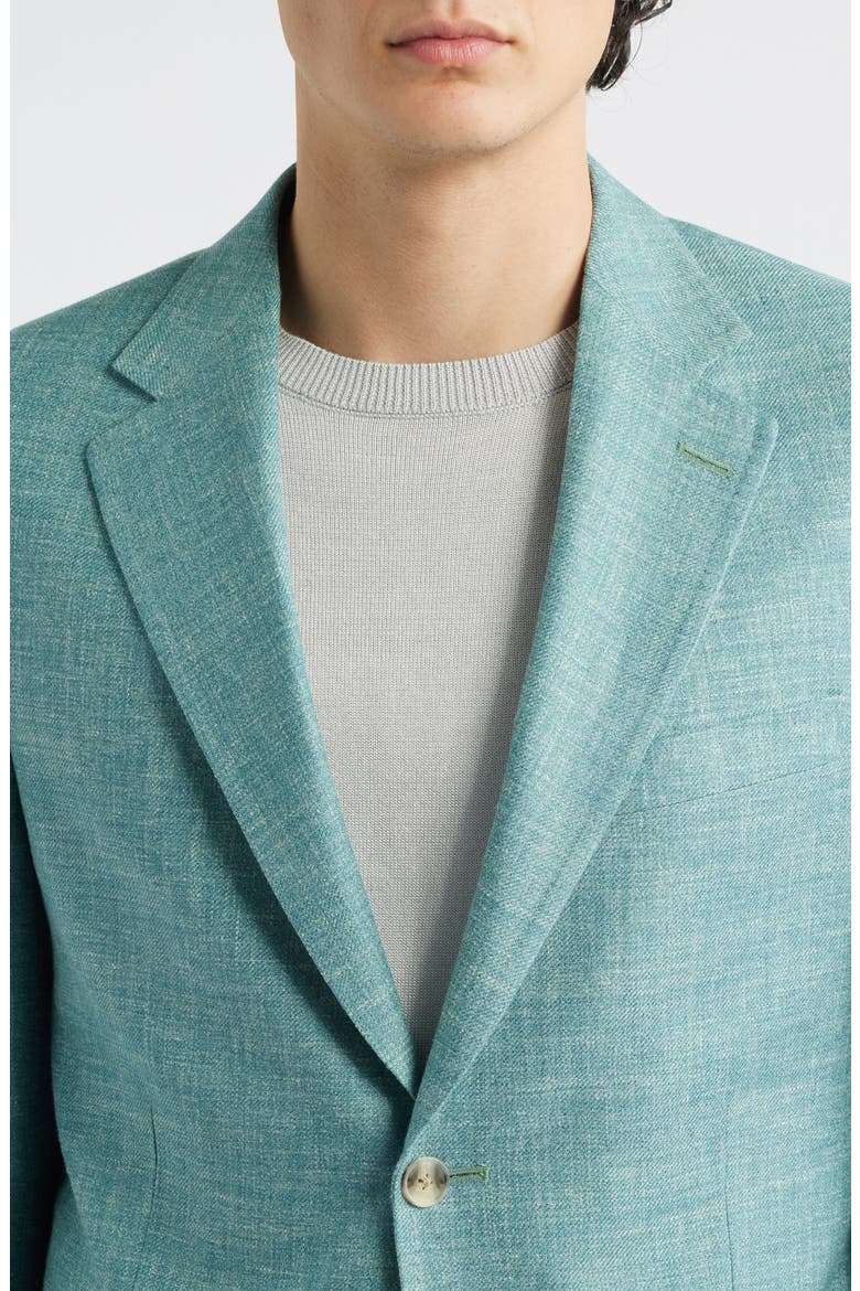 Hyperlight Soft Light Green Mélange Silk & Linen Blend Sport Coat, Alternate, color, LIGHT GREEN