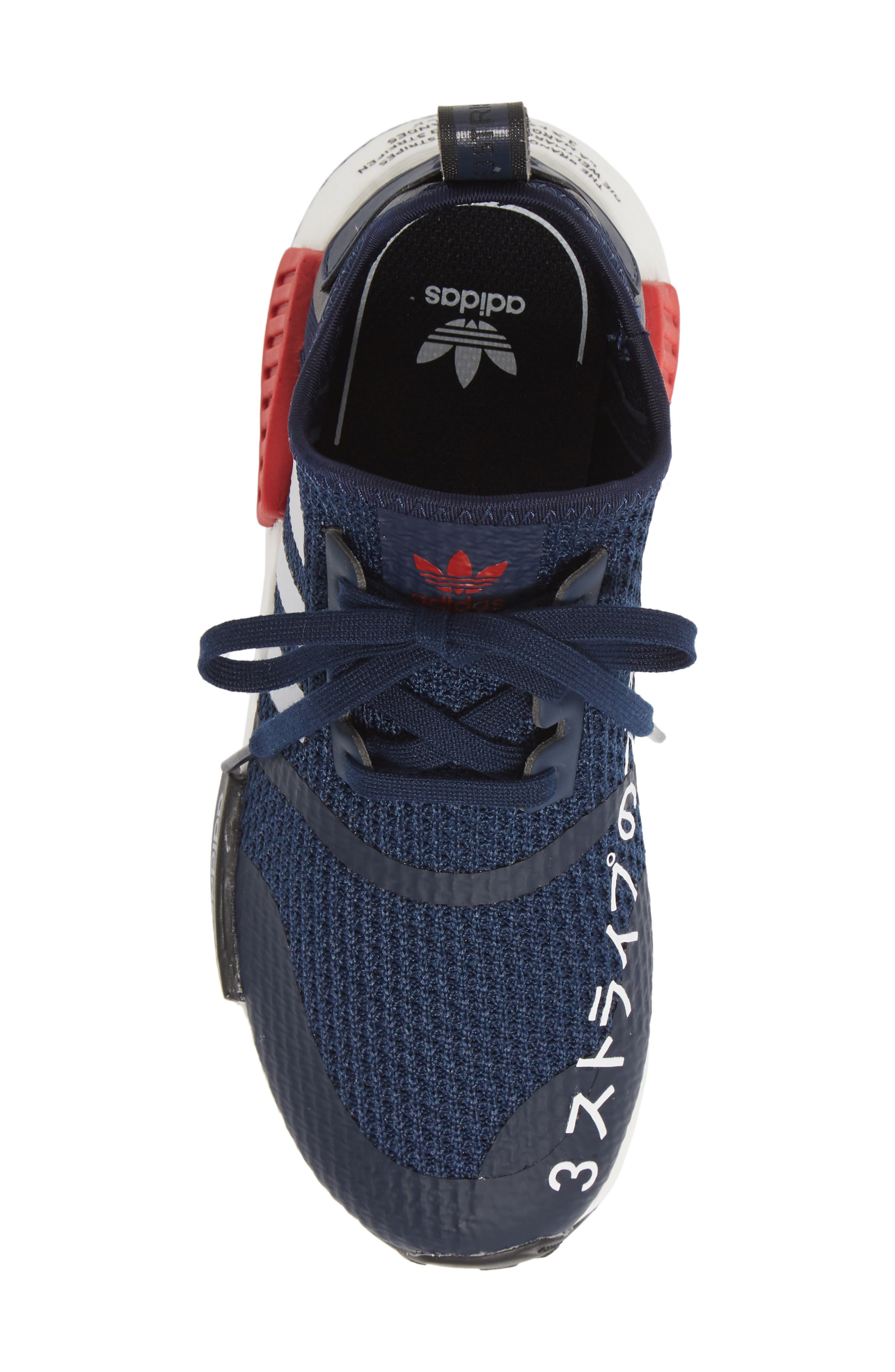 NMD R1 Sneaker, Alternate, color, NAVY/ WHITE/ SCARLET