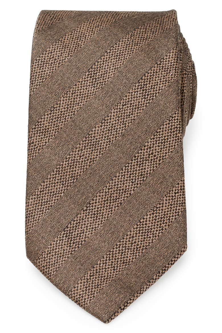 Stripe Linen Tie, Main, color, TAN