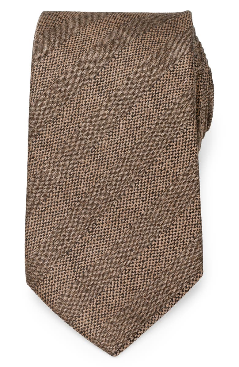 Cufflinks, Inc. Stripe Linen Tie, Main, color, Tan