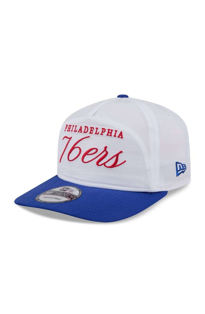 New Era Men's New Era White/Royal Philadelphia 76ers 2025 NBA Draft On-Stage Nylon 19TWENTY Adjustable Hat, Alternate, color,