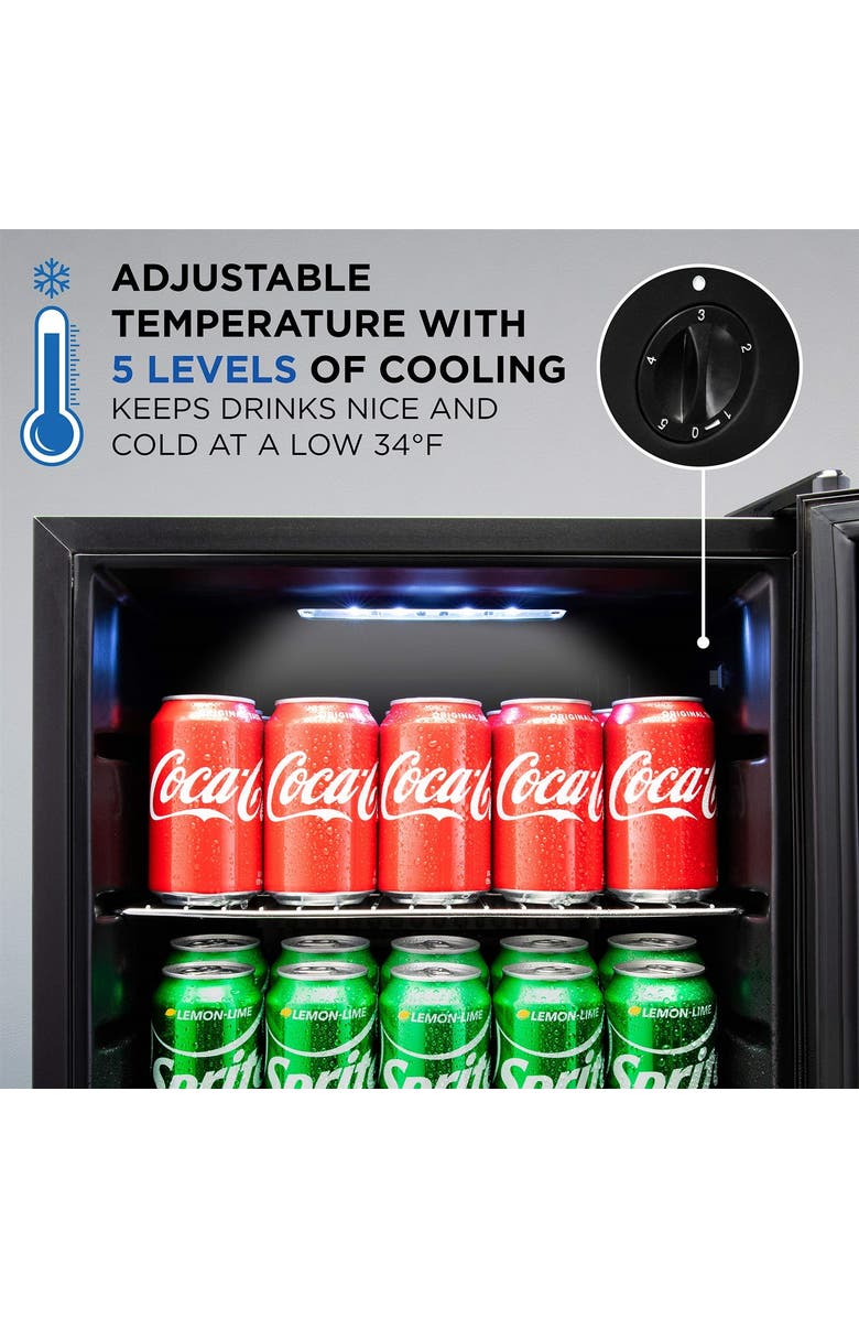 Ivation 101 Can Beverage Refrigerator, Freestanding Mini Fridge with Glass Door, Alternate, color, Black