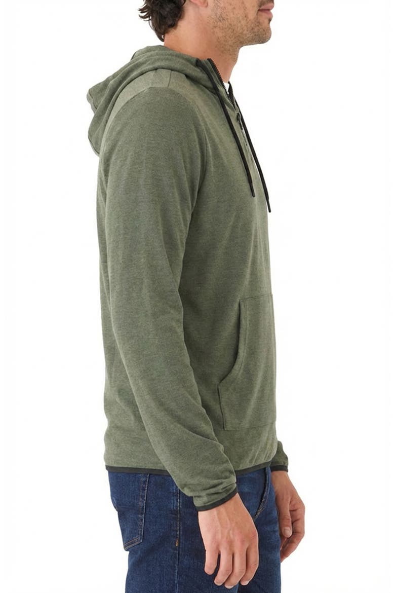 Khris Zip Hoodie, Alternate, color, HEATHER RANGER GREEN